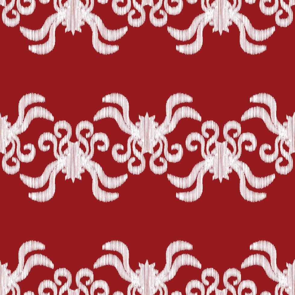 Traditional Ethnic ikat motif fabric pattern geometric style.African Ikat embroidery Ethnic oriental pattern red background wallpaper. Abstract,vector,illustration.Texture,frame,decoration. vector