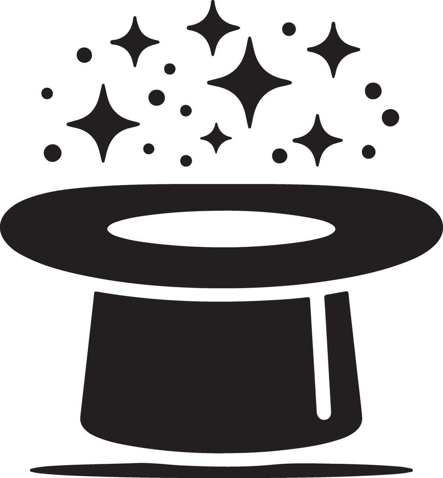 minimal Retro magician Hat icon, clipart, symbol, black color silhouette, vector silhouette 11