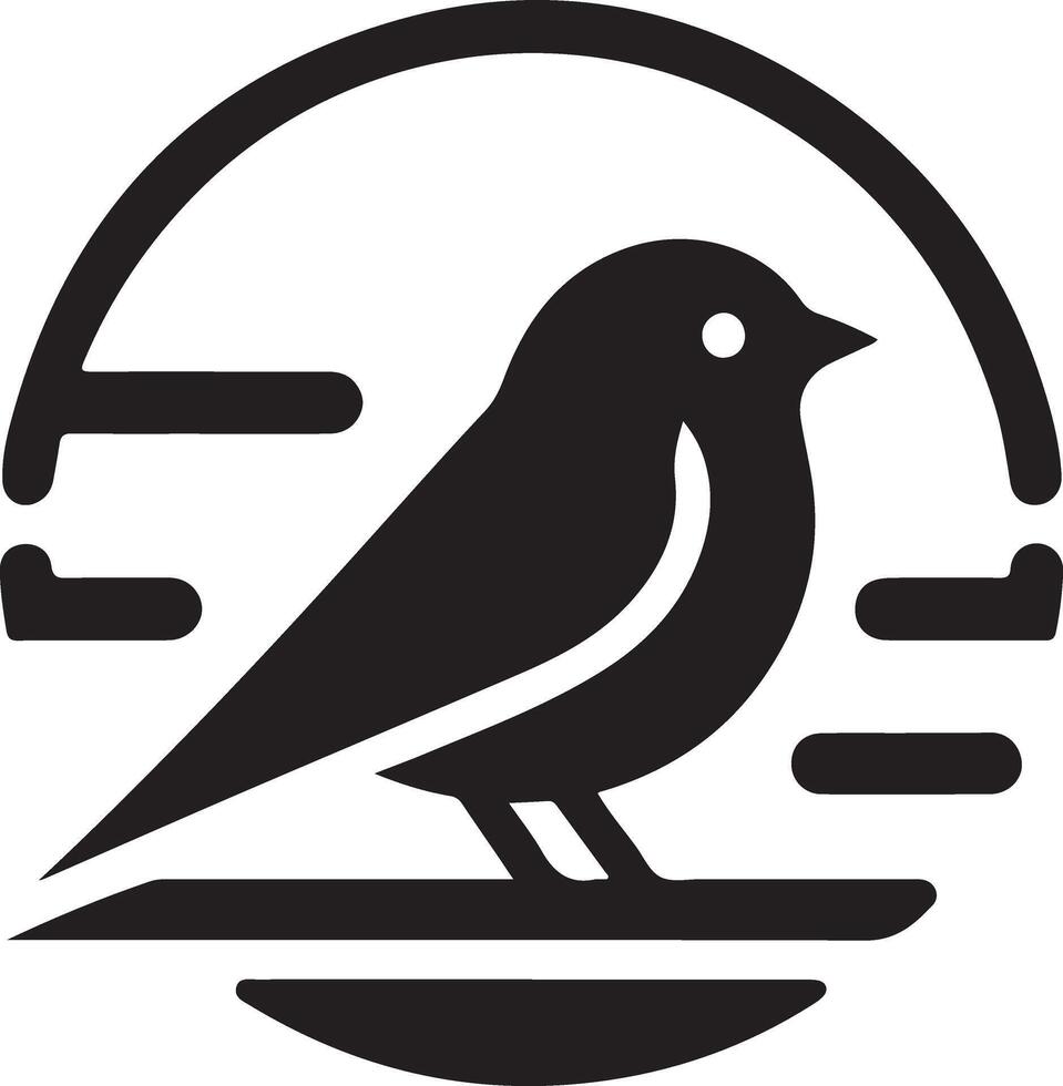 Finch bird logo concept, black color silhouette,  white background 25 vector