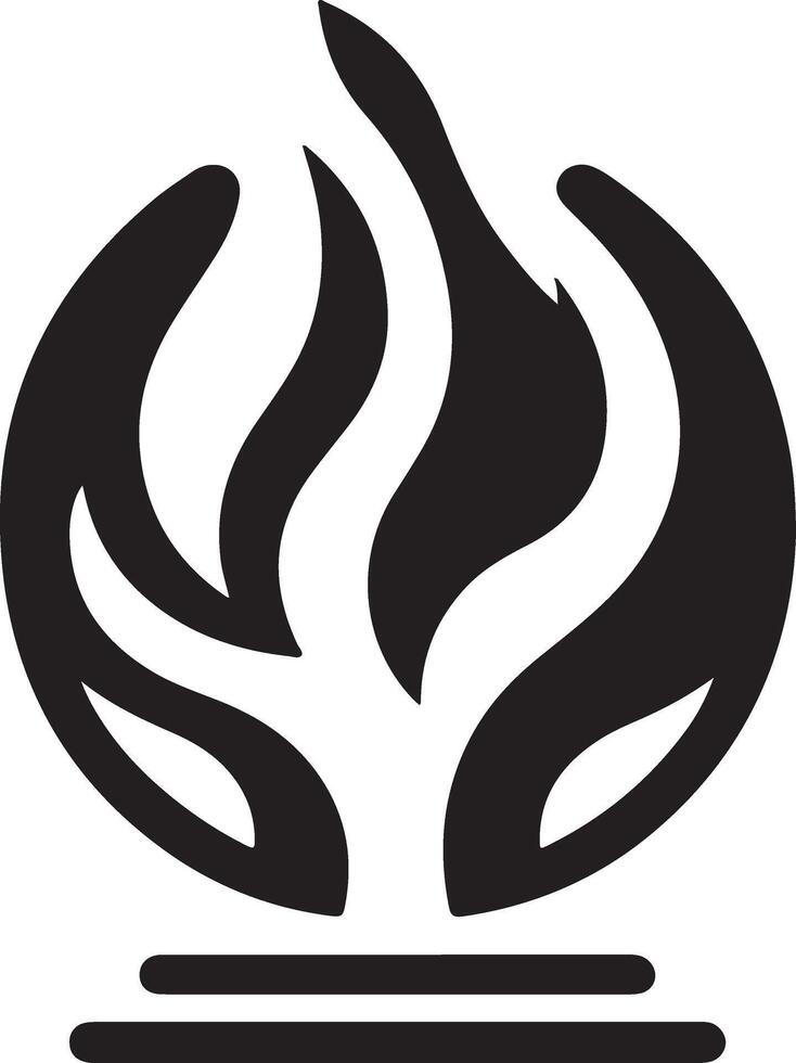 minimal Fire flame Logo horizontal flow sign vector icon silhouette, white background 3