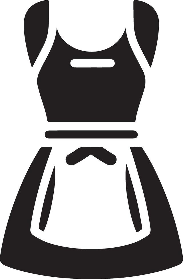 minimal female apron vector icon silhouette, clipart, symbol, black color silhouette 27