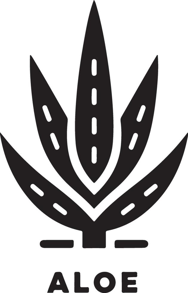 minimal Aloe Vera plant icon vector silhouette, white background 23