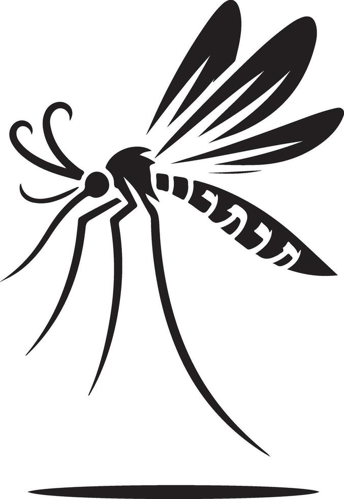 minimal Mosquito logo concept, clipart, symbol, black color silhouette,  white background 6 vector