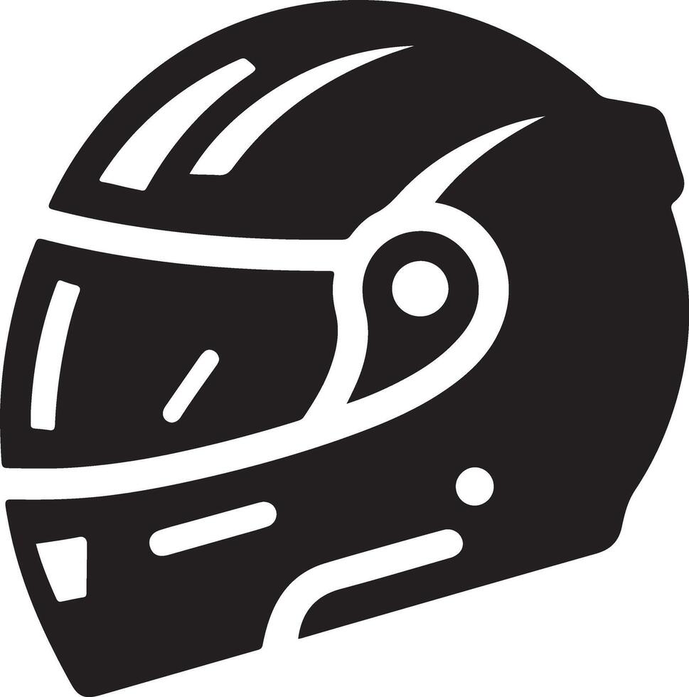 minimal motorcycle helmet icon, black color vector silhouette, white background 16