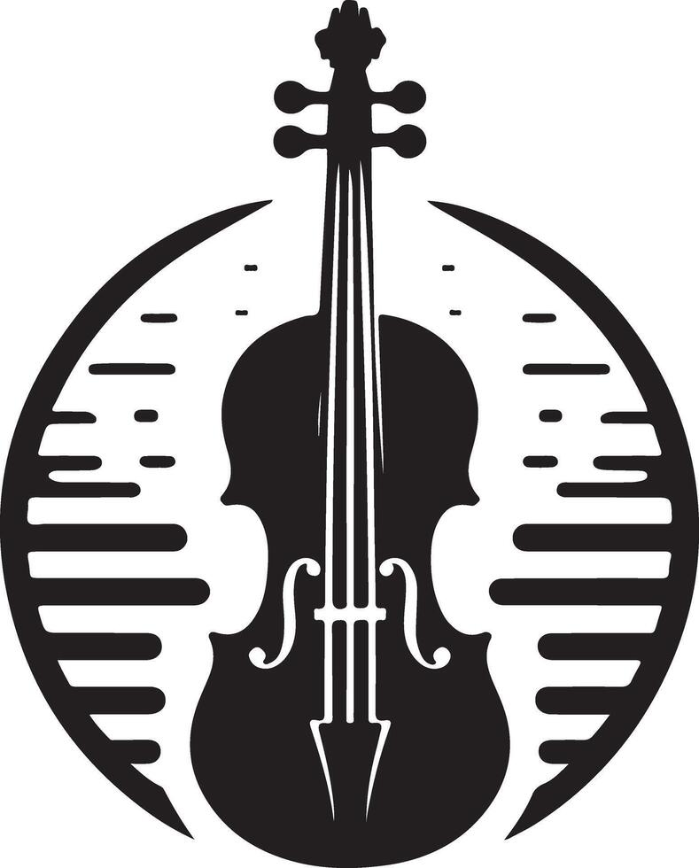 Violin vector art icon, clipart, symbol, silhouette 7