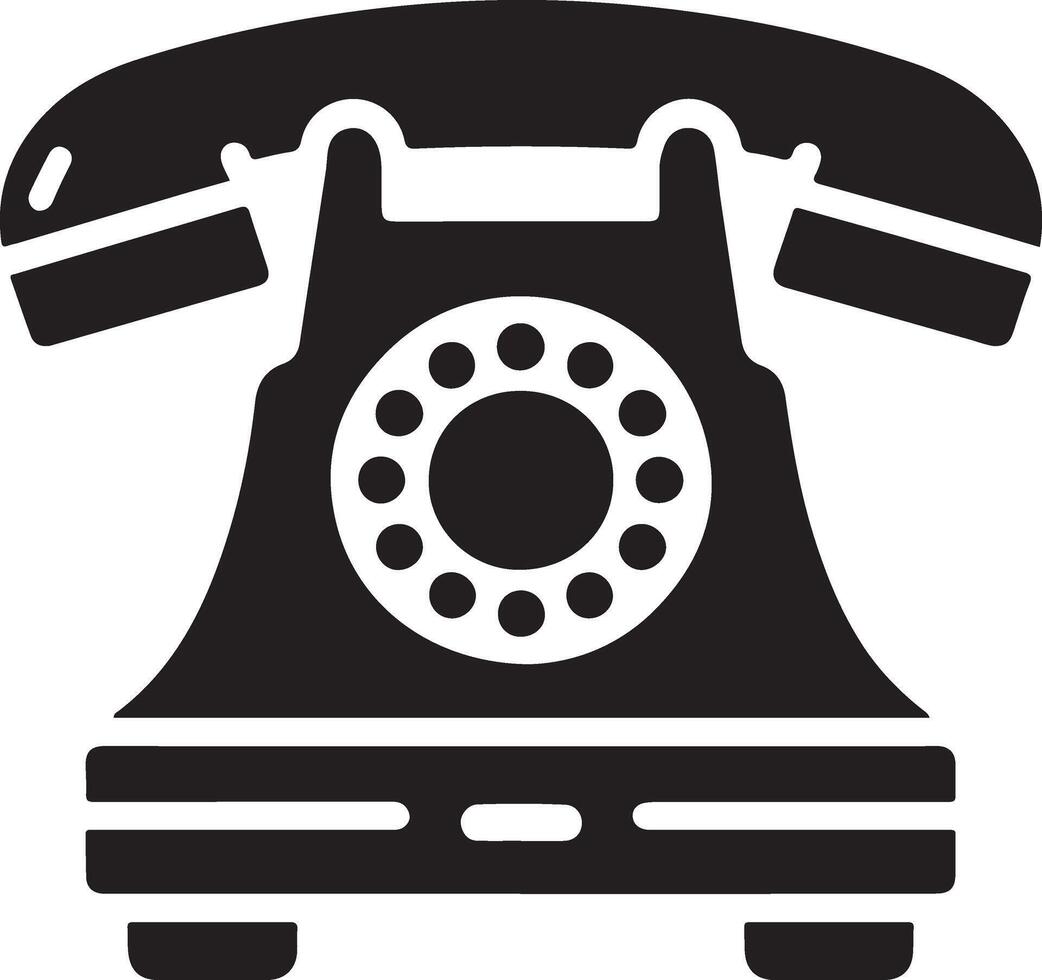 minimal old telephone icon vector silhouette, clipart, symbol, black color silhouette 6