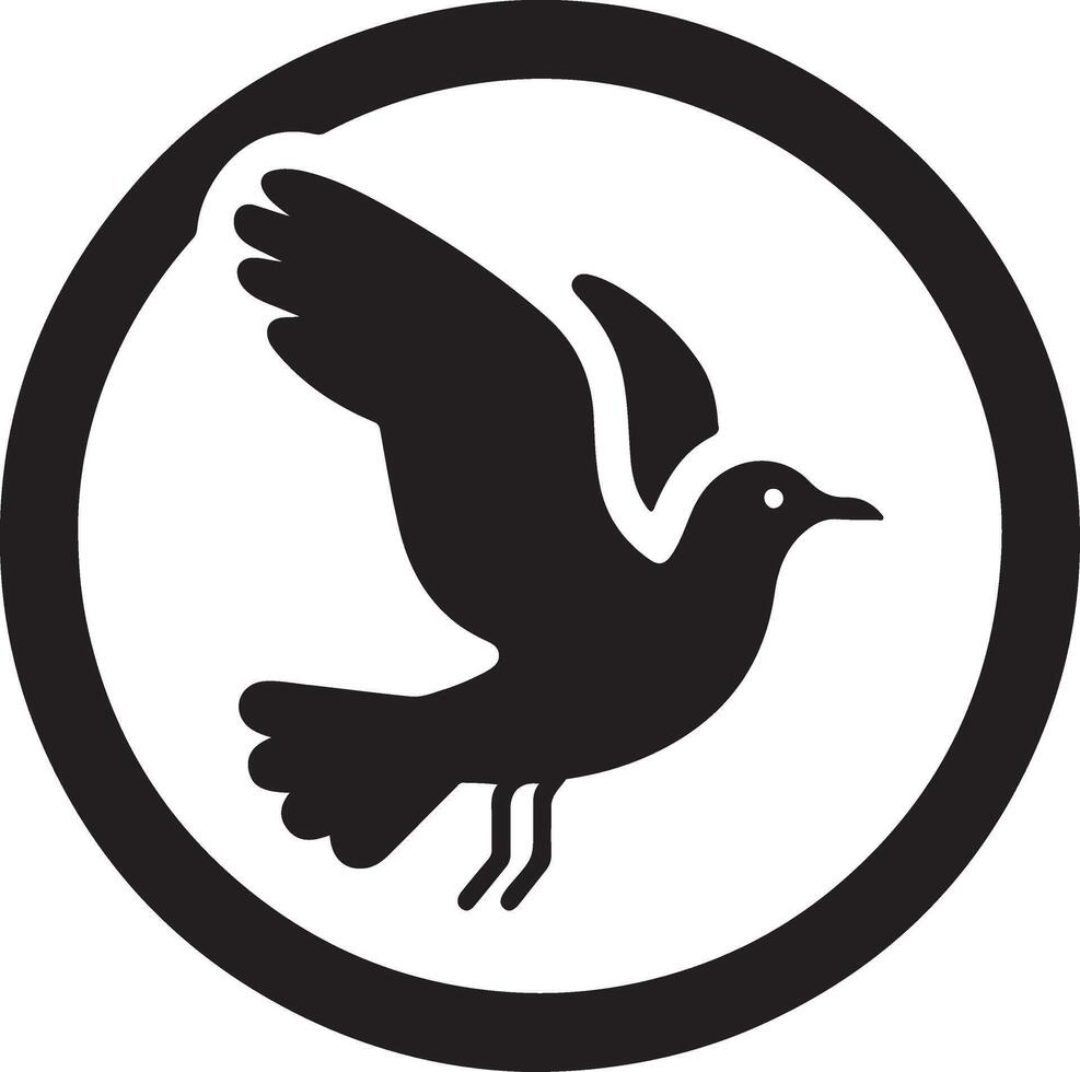 minimal Seagull vector icon, flat symbol, black color silhouette, white background 27
