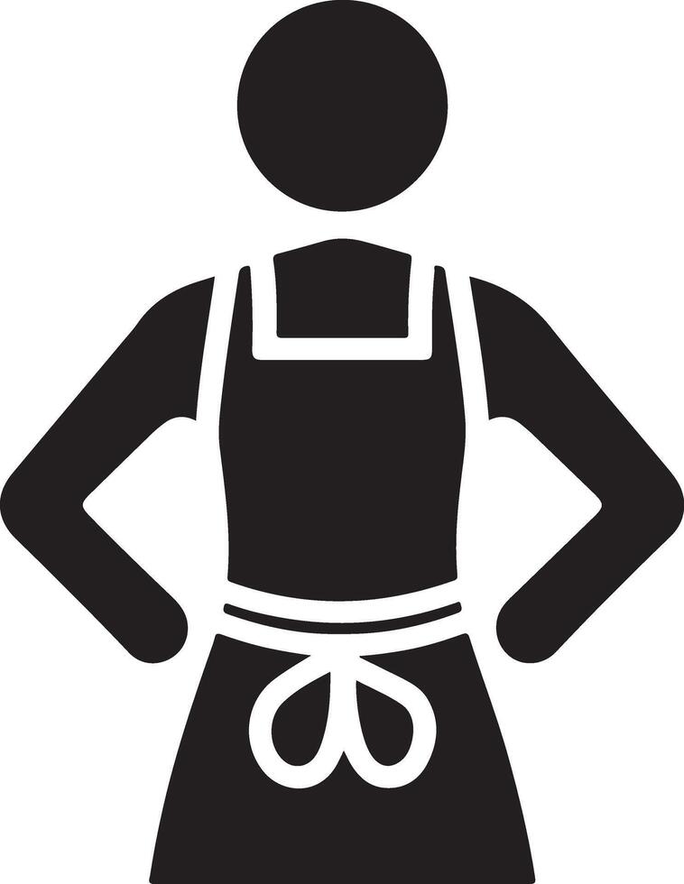 minimal female apron vector icon silhouette, clipart, symbol, black color silhouette 42