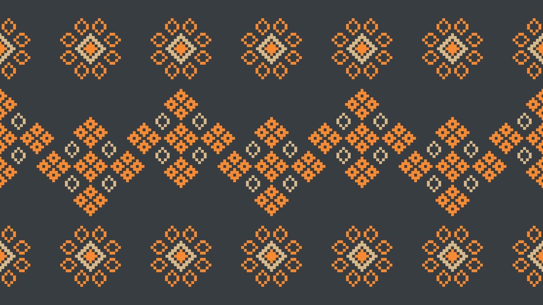 tradicional étnico motivos ikat geométrico tela modelo cruzar puntada.ikat bordado étnico oriental píxel gris antecedentes. resumen, vector, ilustración. textura,bufanda,decoración,papel tapiz. vector