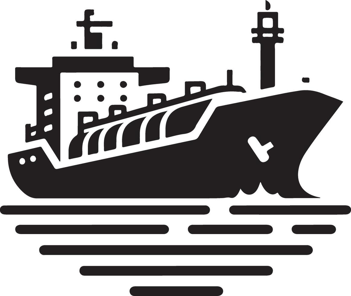 minimal International shipping tanker ship under round shape logo vector icon 16