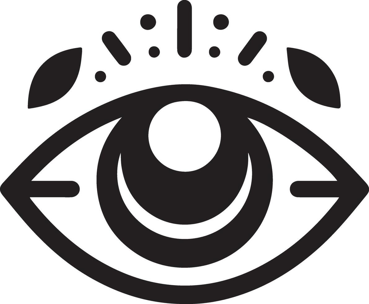minimal Eye care logo vector icon, flat symbol, black color silhouette, white background 6