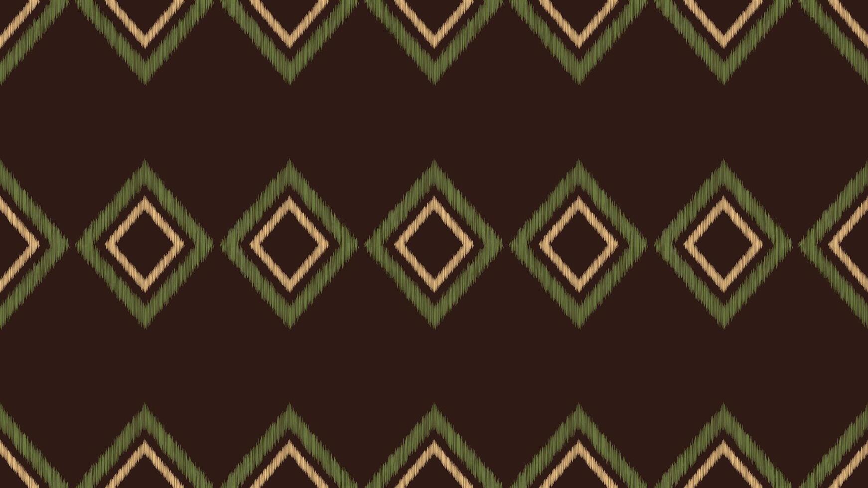 Traditional Ethnic ikat motif fabric pattern background geometric .African Ikat embroidery Ethnic oriental pattern brown background wallpaper. Abstract,vector,illustration.Texture,frame,decoration. vector