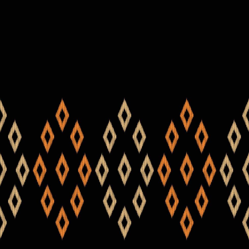 Traditional Ethnic ikat motif fabric background pattern geometric .African Ikat embroidery Ethnic oriental pattern black background wallpaper. Abstract,vector,illustration.Texture,frame,decoration. vector