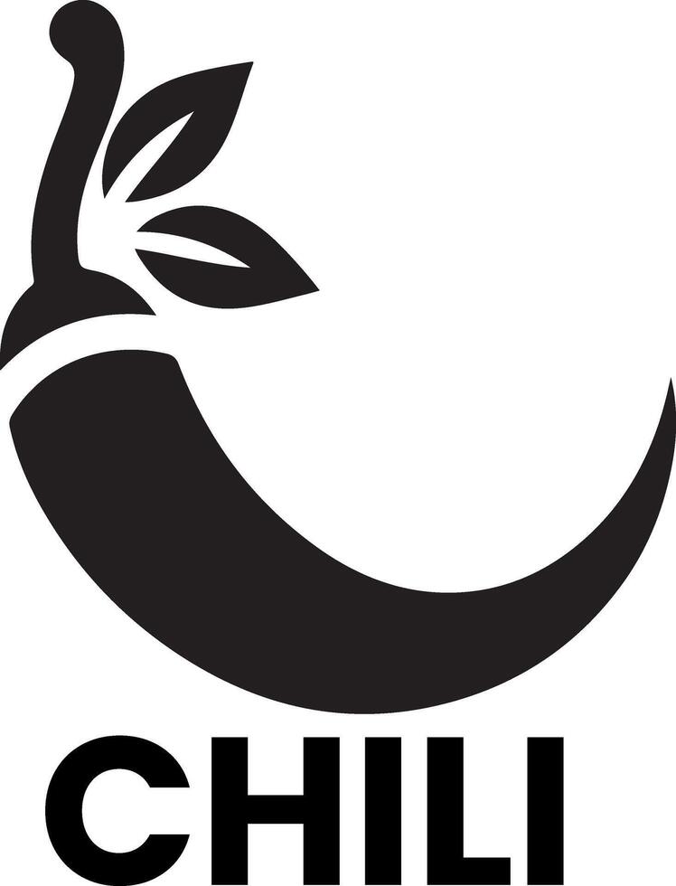 minimal chili brand logo concept black color silhouette, white background 15 vector