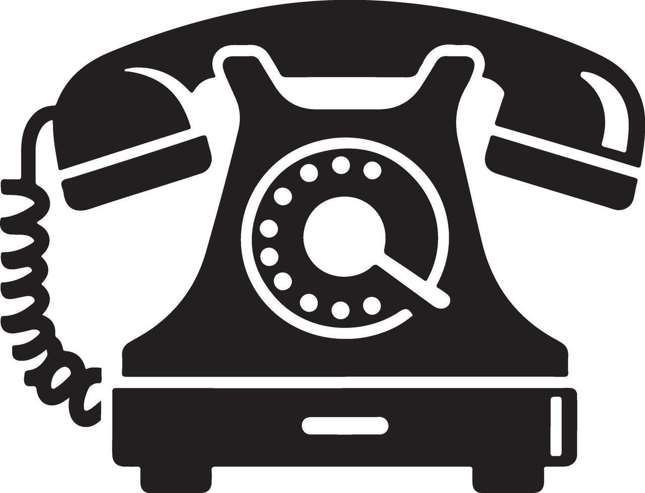 minimal old telephone icon vector silhouette, clipart, symbol, black color silhouette 3