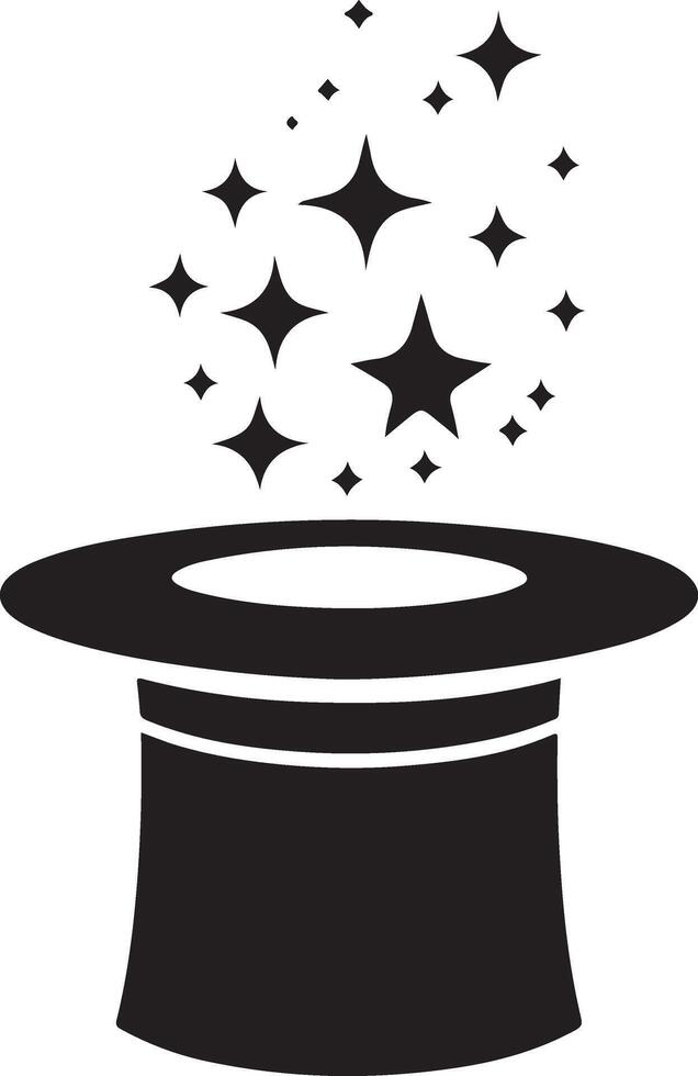 minimal Retro magician Hat icon, clipart, symbol, black color silhouette, vector silhouette 12