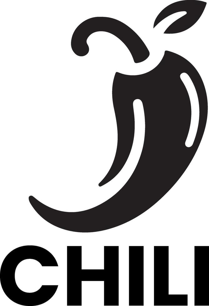 minimal chili brand logo concept black color silhouette, white background 17 vector