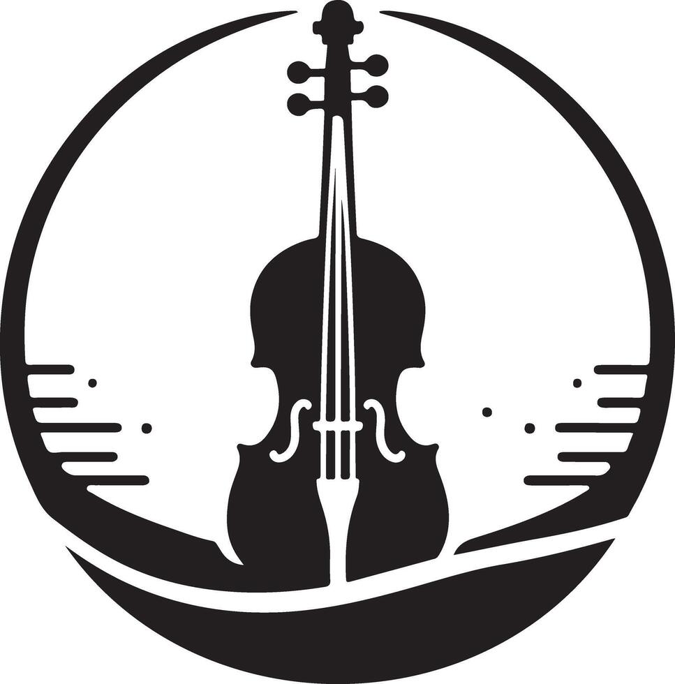 Violin vector art icon, clipart, symbol, silhouette 13