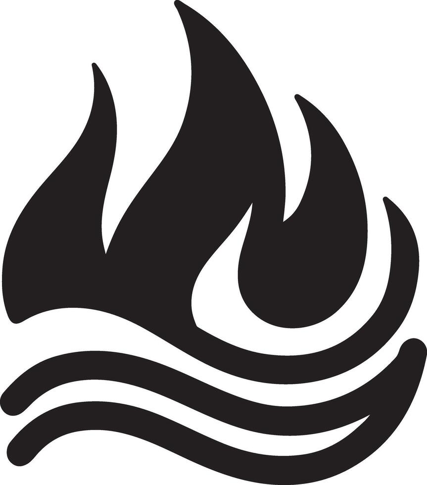 mínimo fuego fuego logo horizontal fluir firmar vector icono silueta, blanco antecedentes 11