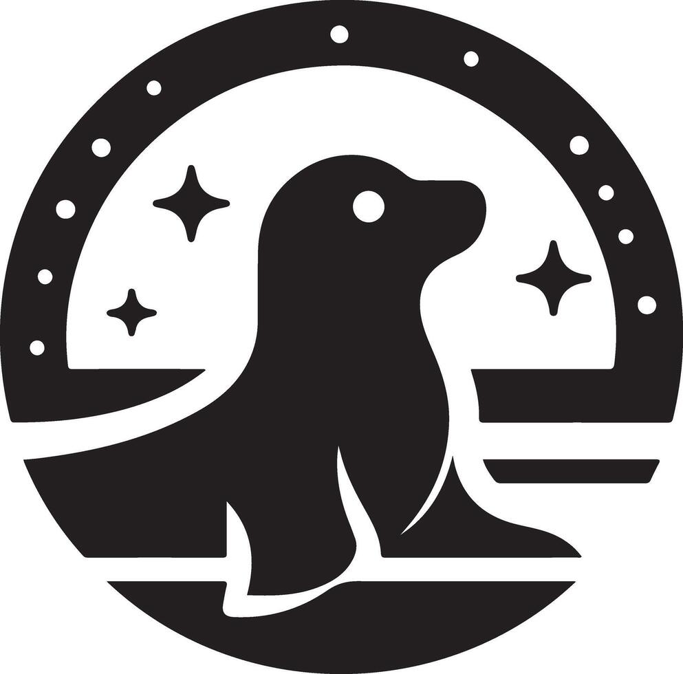 minimal Seal vector icon, flat symbol, black color silhouette, white background 21