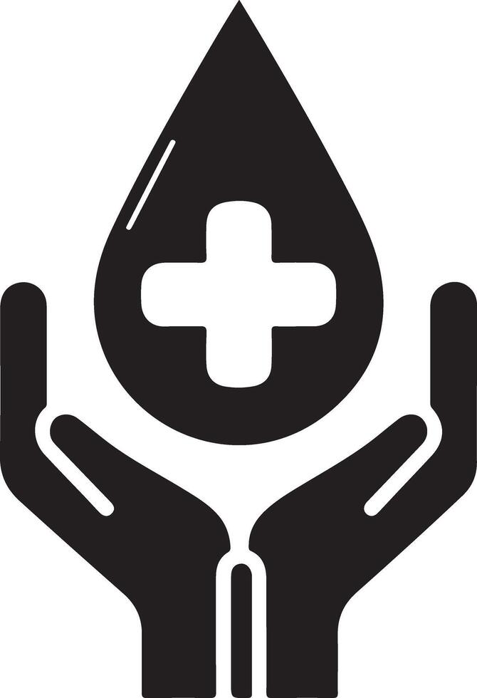 medical logo icon, flat symbol, black color silhouette 22 vector
