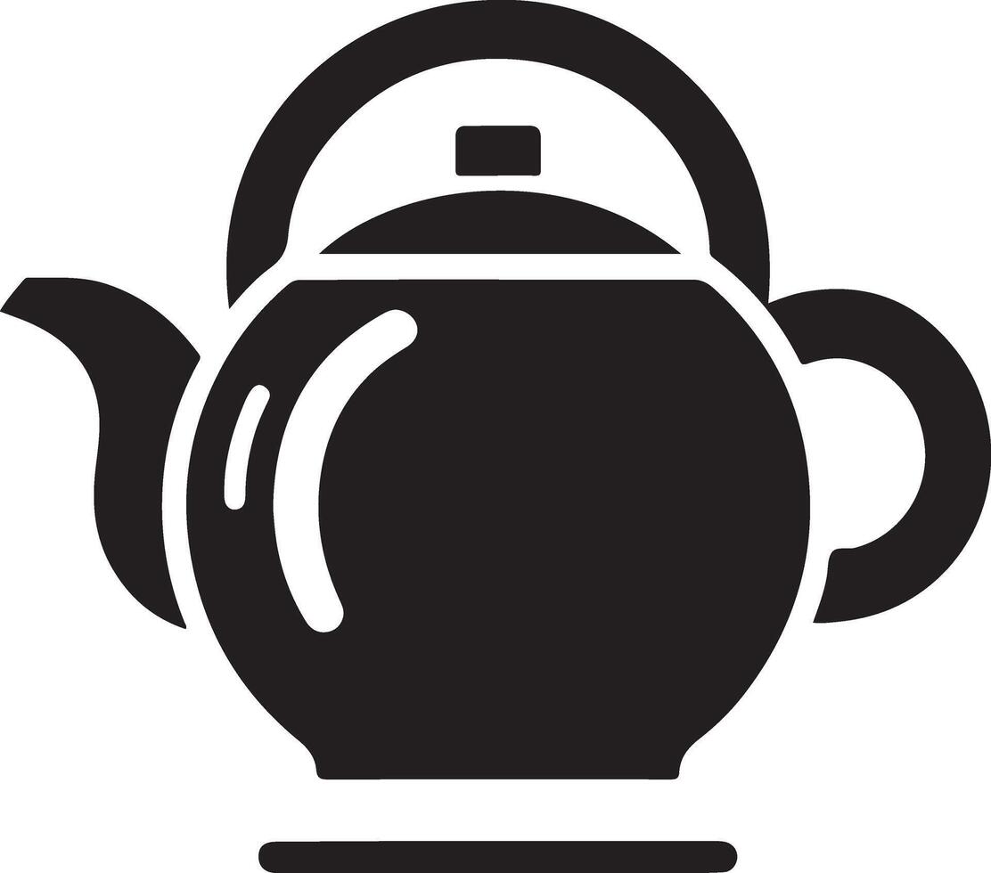 tea kettle vector icon with cup silhouette, black color silhouette 9