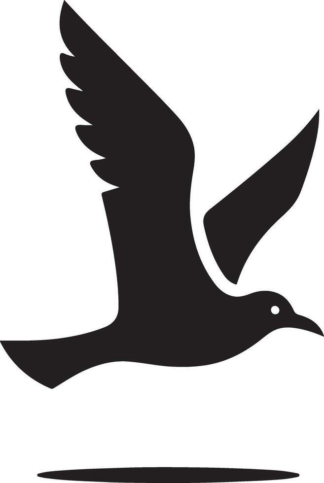 minimal Seagull vector icon, flat symbol, black color silhouette, white background 9