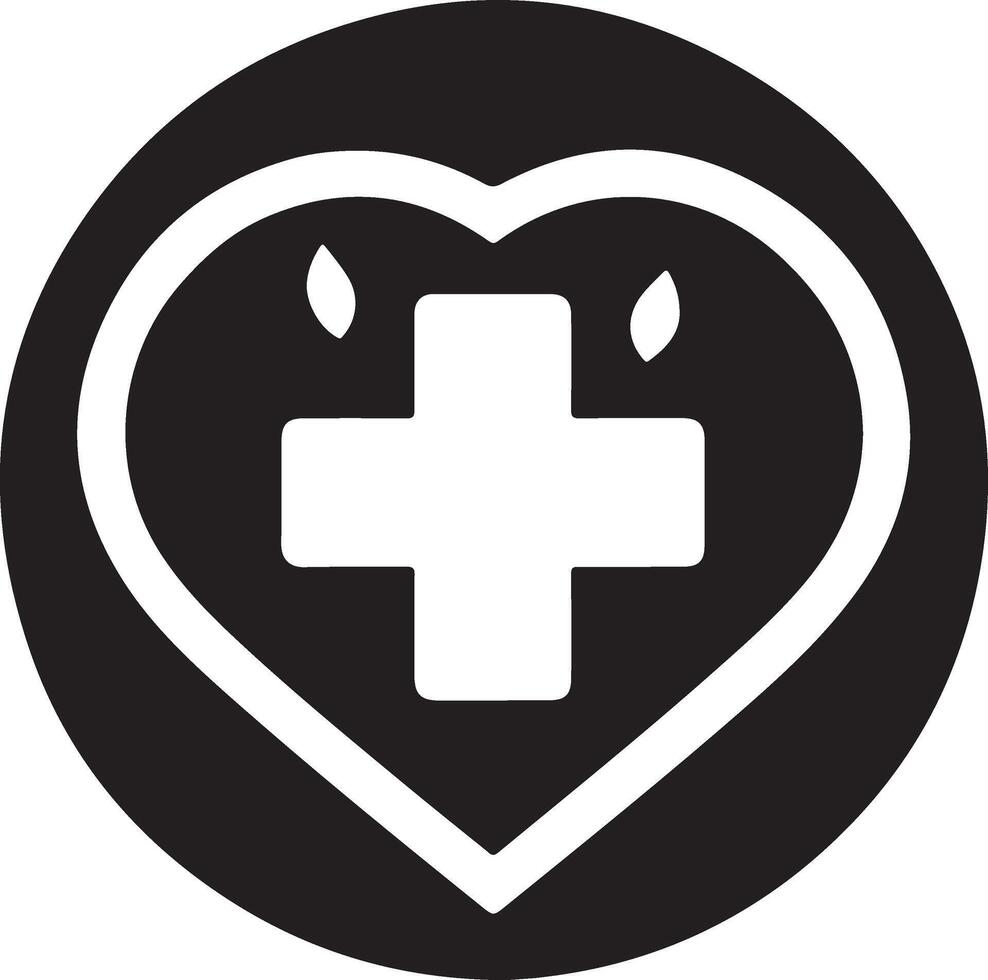 médico logo icono, plano símbolo, negro color silueta 11 vector