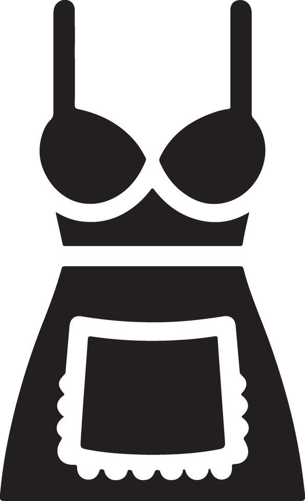 minimal female apron vector icon silhouette, clipart, symbol, black color silhouette 6