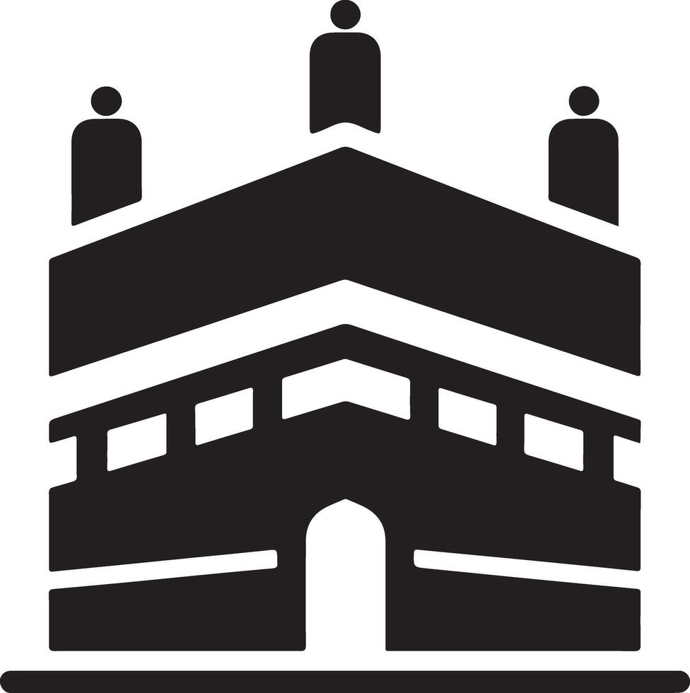 minimal Kaaba logo design vector icon, flat symbol silhouette