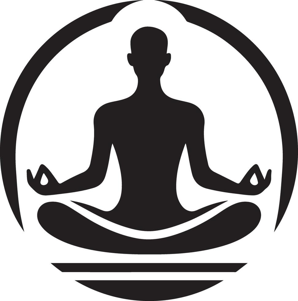 minimal Man Doing yoga icon black color, clipart, symbol, silhouette 16 vector