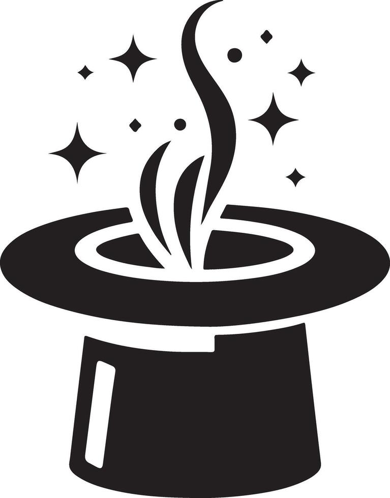 minimal Retro magician Hat icon, clipart, symbol, black color silhouette, vector silhouette 6