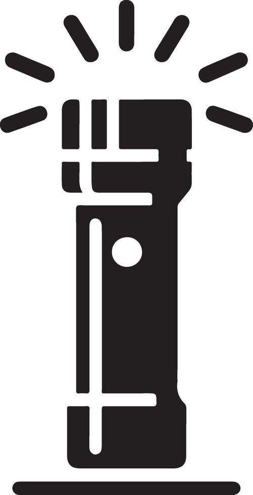 minimal flashlight vector icon silhouette, clipart, symbol, black color silhouette 16