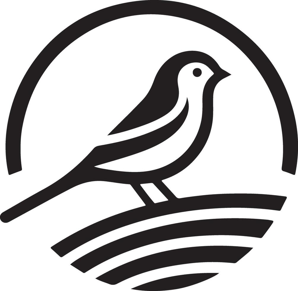 Finch bird logo concept, black color silhouette,  white background 18 vector