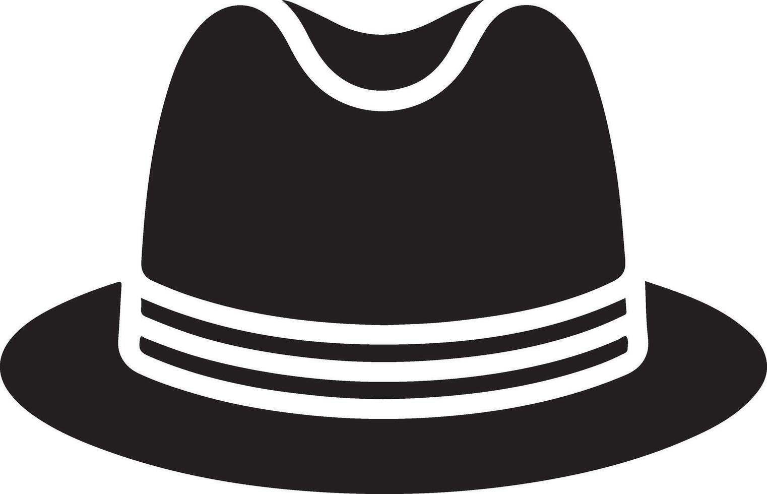 mínimo retro sombrero icono, clipart, símbolo, negro color silueta 35 vector