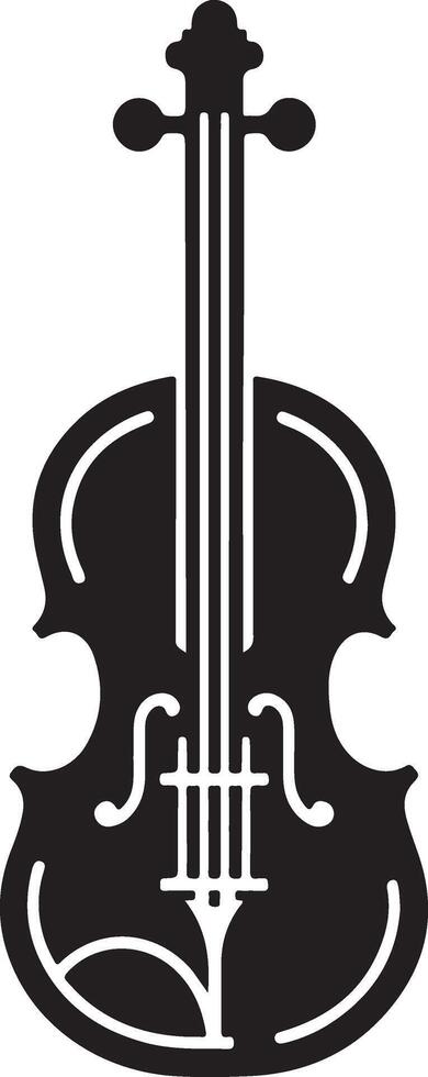 violín vector Arte icono, clipart, símbolo, silueta 2