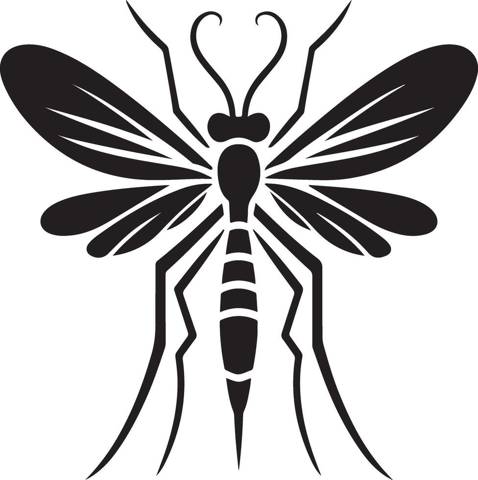 minimal Mosquito logo concept, clipart, symbol, black color silhouette,  white background 8 vector