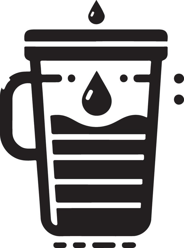 water plastic mug vector icon logo silhouette, clipart, symbol black color silhouette 8
