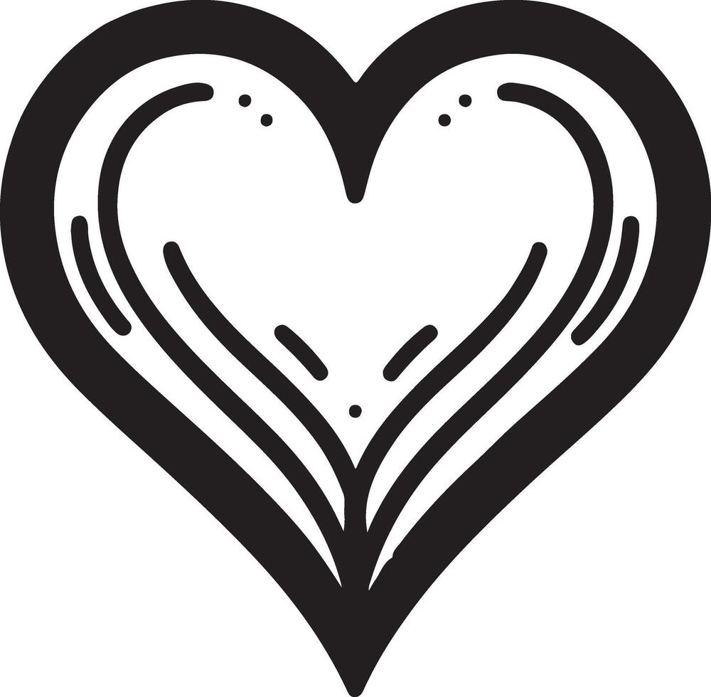 mínimo corazón forma vector logo icono, plano símbolo, negro color