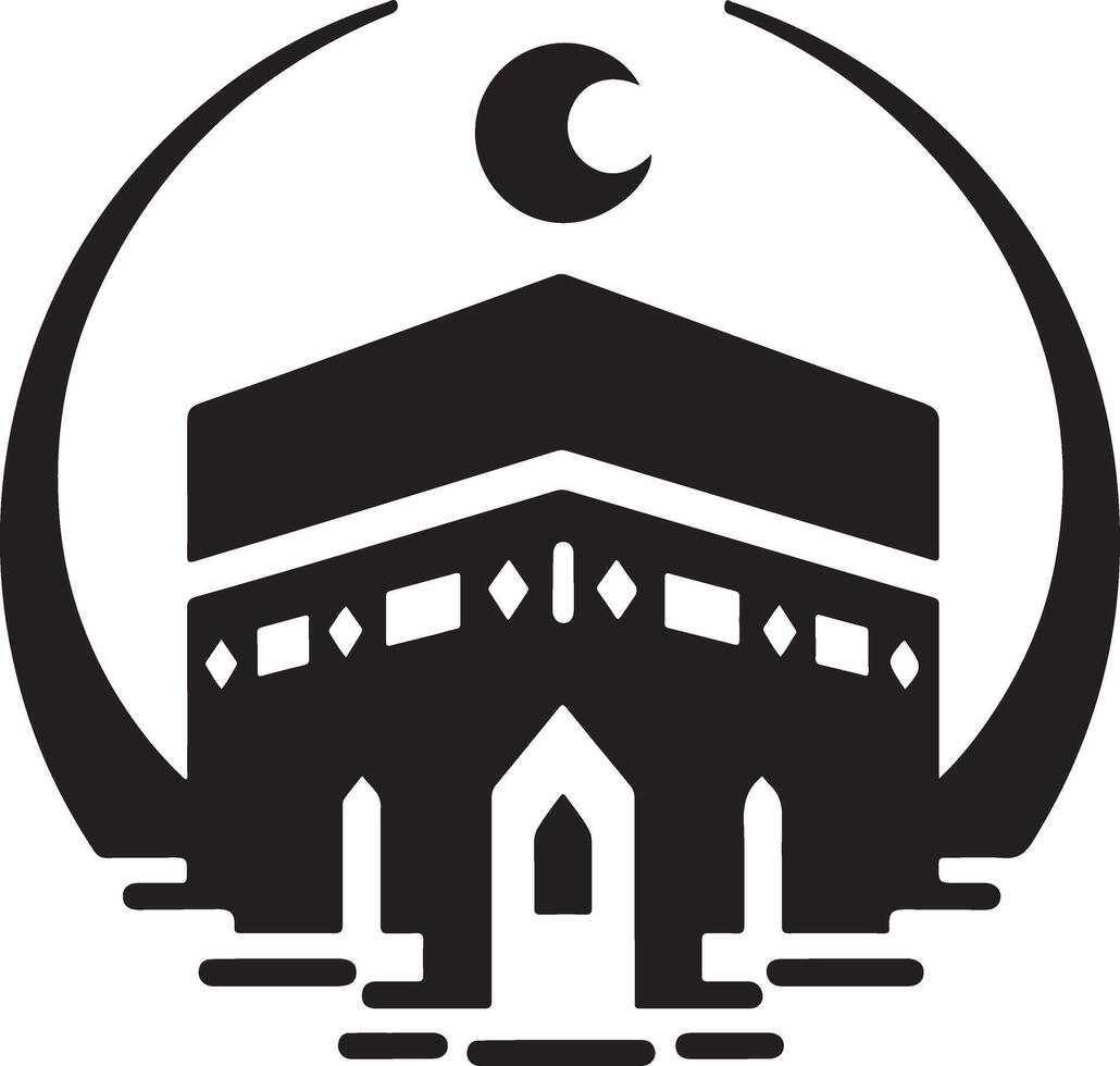 minimal Kaaba logo design vector icon, flat symbol silhouette 13