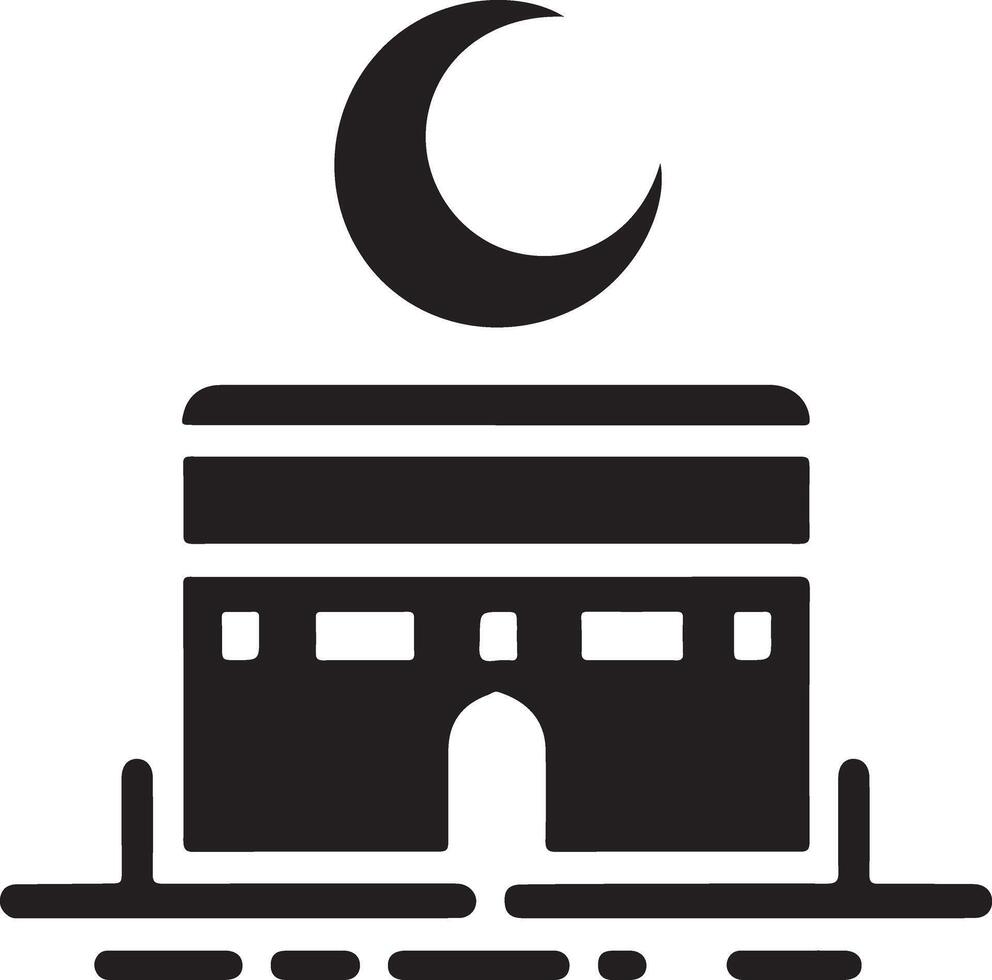 mínimo kaaba logo diseño vector icono, plano símbolo silueta 10