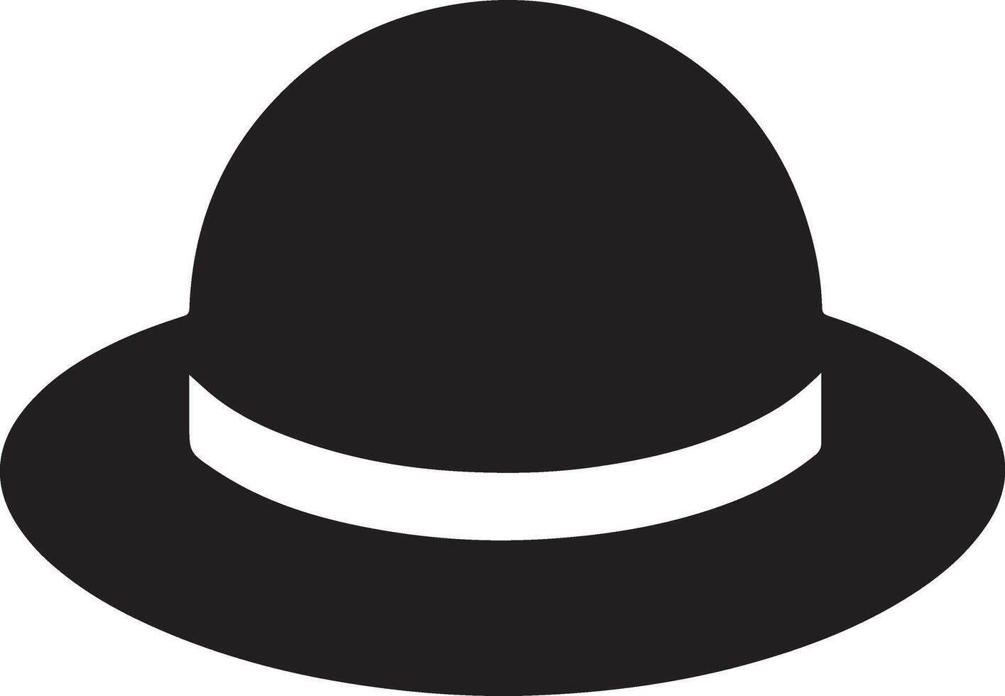 minimal Retro Hat icon, clipart, symbol, black color silhouette 6 vector