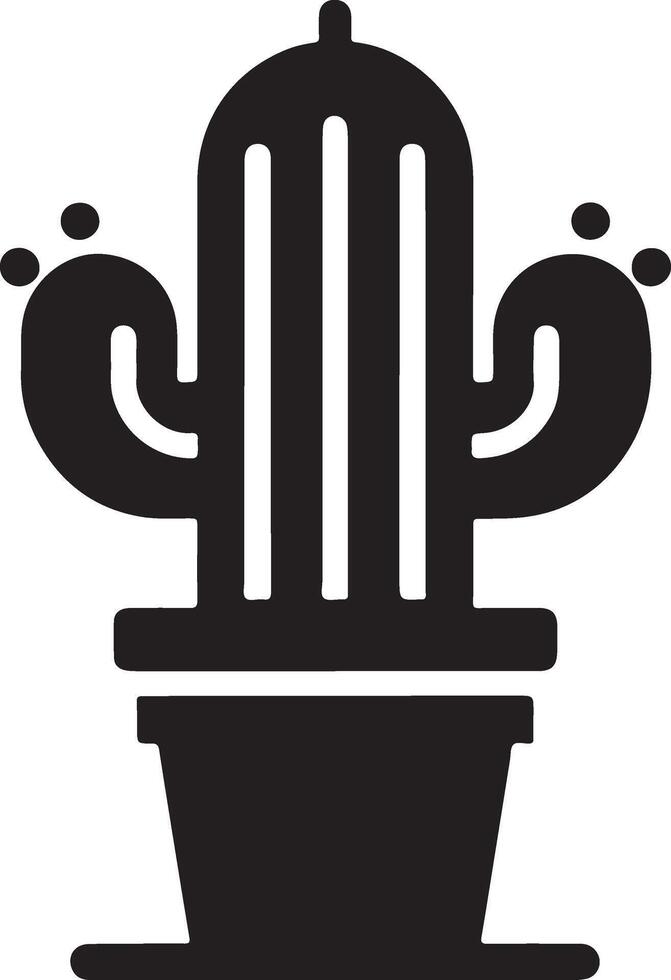 cactus plant icon vector clipart, symbol, black color silhouette, white background 7