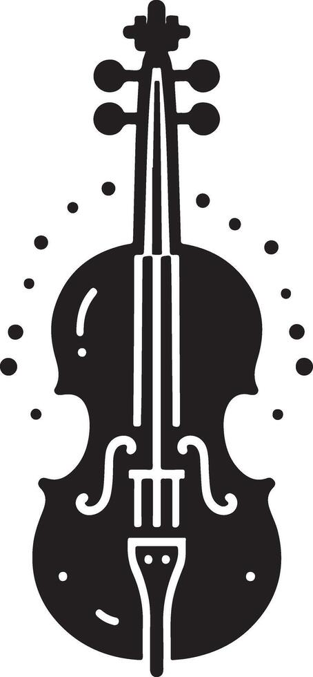 Violin vector art icon, clipart, symbol, silhouette 16