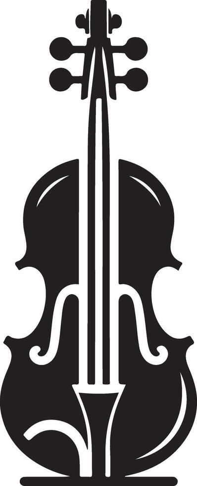 Violin vector art icon, clipart, symbol, silhouette 14