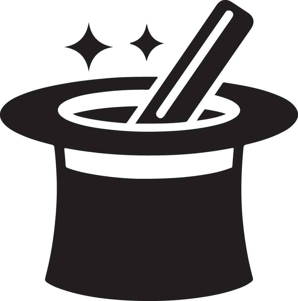 minimal Retro magician Hat icon, clipart, symbol, black color silhouette, vector silhouette 14