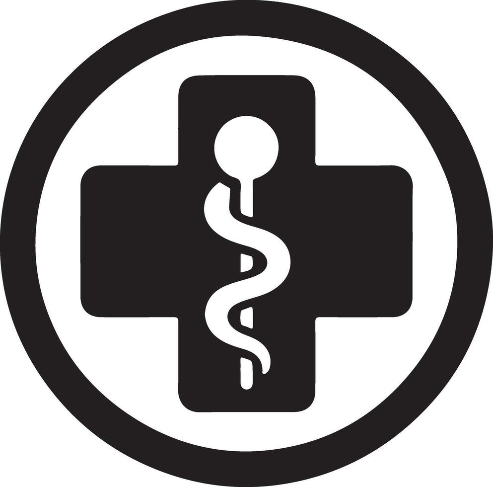 medical logo icon, flat symbol, black color silhouette 13 vector