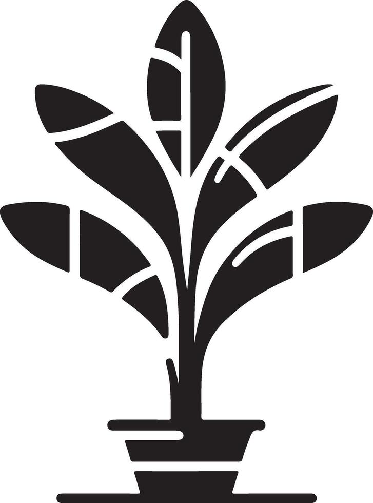 House plant vector icon, clipart, symbol, black color silhouette 8
