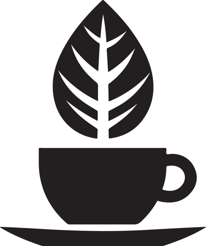 té hoja vector icono logo silueta, clipart, símbolo, negro color silueta 7 7