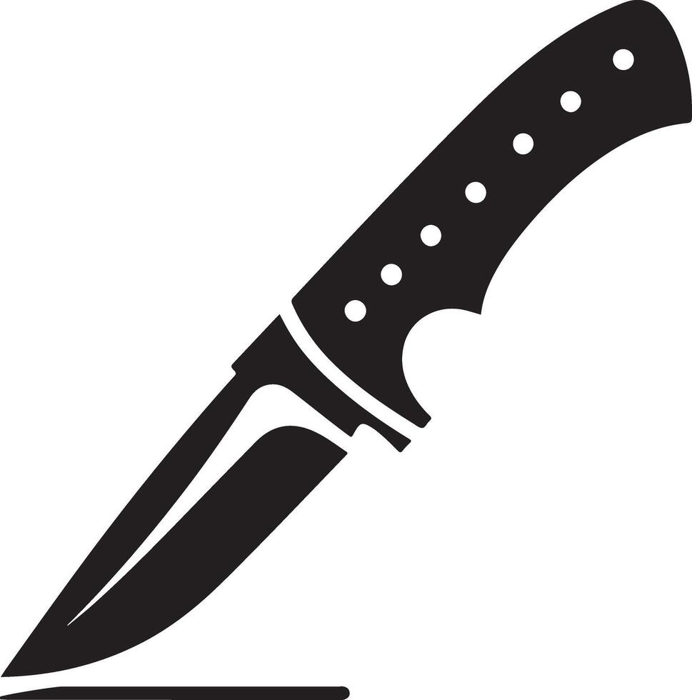 mínimo cuchillo icono, clipart, símbolo, negro color vector silueta, blanco antecedentes 12